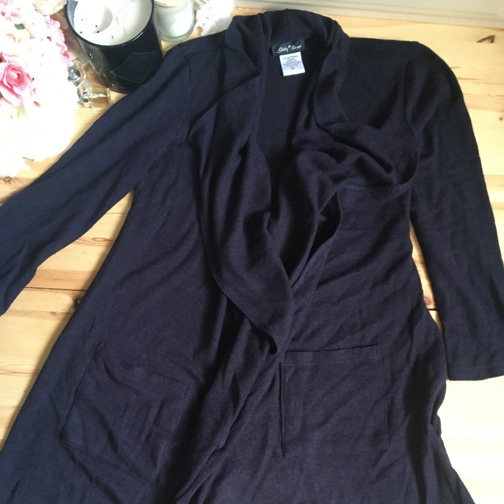 NEW Never Worn Navy Blue Waterfall Super Soft Cardigan Size Small